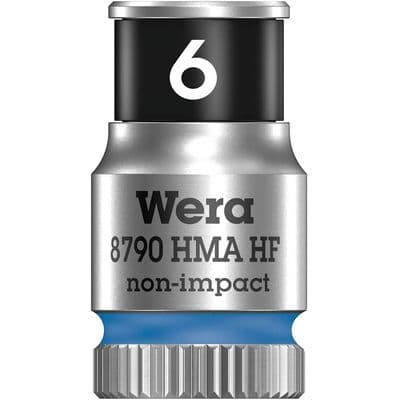 Wera  6mm Socket 1/4 inch Drive Zyklop 8790 HMA HF 6 Point Metric with Holding Function