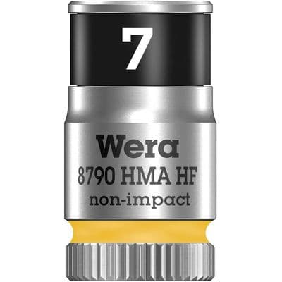 Wera  7mm Socket 1/4 inch Drive Zyklop 8790 HMA HF 6 Point Metric with Holding Function
