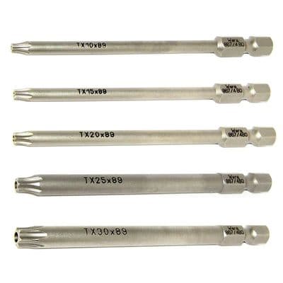 Wera  89mm TORX BO Screwdriver Bit Set TX10 TX15 TX20 TX25 TX30 867/4 Z Security