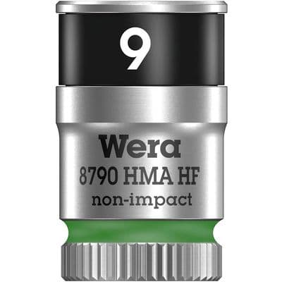 Wera  9mm Socket 1/4 inch Drive Zyklop 8790 HMA HF 6 Point Metric with Holding Function