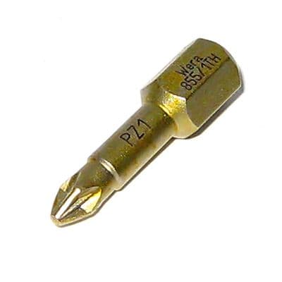 Wera PZ1 25mm Pozidriv Screwdriver Bit 855/1 TH Extra Hard Kraftform Kompakt Pozi Drive