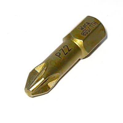 Wera PZ2 25mm Pozidriv Screwdriver Bit 855/1 TH Extra Hard Kraftform Kompakt Pozi Drive