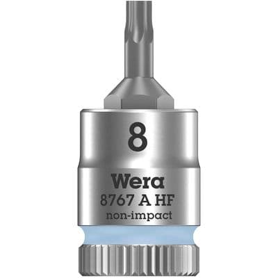 Wera TX 8 TORX Socket Bit 1/4 inch Drive  Star Key TX8 T8 8767 A HF with Holding Function