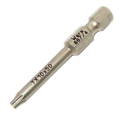 Wera TX10 50mm TORX Screwdriver Bit KK 867/4 Z Kraftform Kompakt T10 TX 10