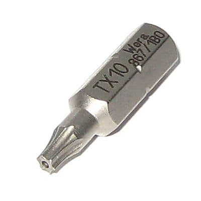 Wera TX10 TORX BO 25mm Screwdriver Security Bit 867/1 Z Kraftform Kompakt T10 TX 10