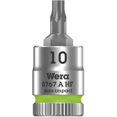 Wera TX10 TORX Socket Bit 1/4 inch Drive  Star Key T10 8767 A HF with Holding Function