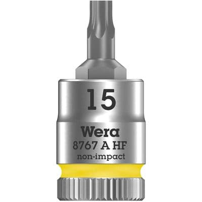 Wera TX15 TORX Socket Bit 1/4 inch Drive  Star Key T15 8767 A HF with Holding Function