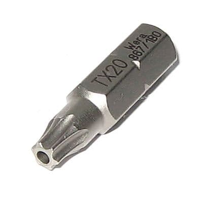 Wera TX20 TORX BO 25mm Screwdriver Security Bit 867/1 Z Kraftform Kompakt T20 TX 20