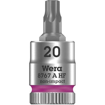 Wera TX20 TORX Socket Bit 1/4 inch Drive  Star Key T20 8767 A HF with Holding Function