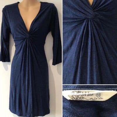 ⭐️FAT FACE NAVY JERSEY TWIST DRESS SIZE 12