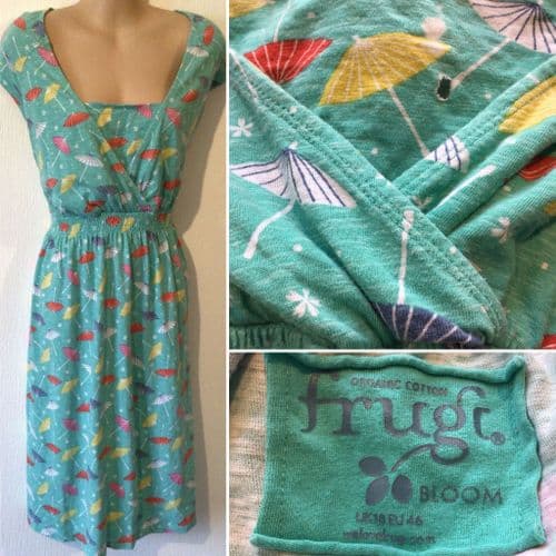 ⭐️FRUGI AQUA PARASOL PRINT WRAP NURSING DRESS SIZE 18