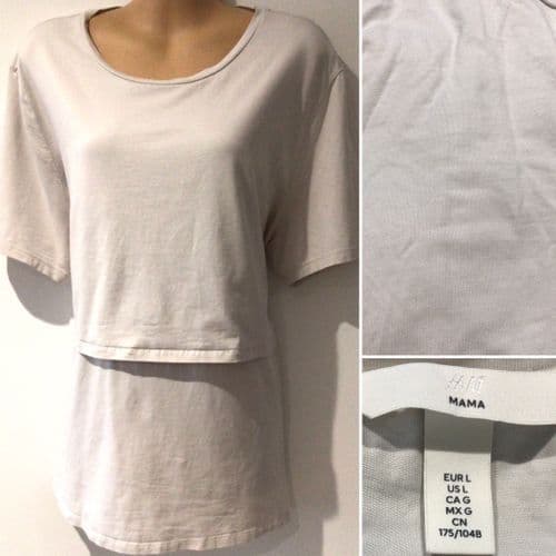 ⭐️H&M WHITE FLAP MATERNITY & NURSING TOP SIZE L 14