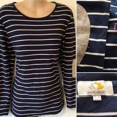 ⭐️JUNO JACKS NAVY STRIPE LONG SLEEVE NURSING T-SHIRT SIZE 14