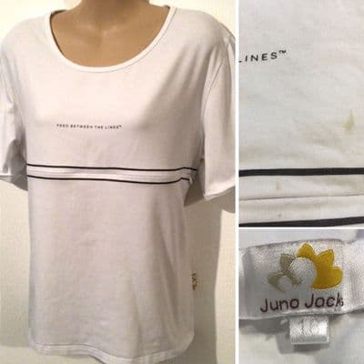 ⭐️JUNO JACKS WHITE LINES NURSING T-SHIRT SIZE 12