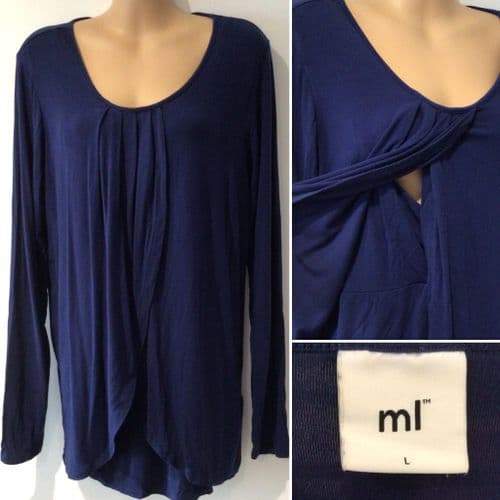 ⭐️MAMALICIOUS NAVY LONG SLEEVED NURSING TOP SIZE L 14