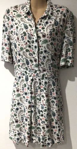 & OTHER STORIES WHITE FLORAL BUTTON SHIRT DRESS SIZE 40 12