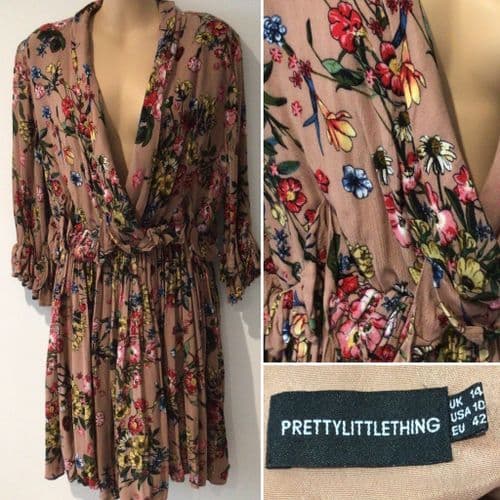 ⭐️PLT APRICOT FLORAL WRAP DRESS SIZE 14