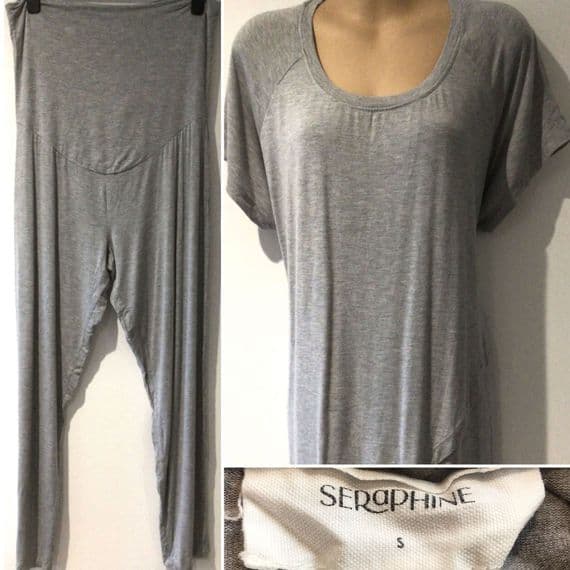 ⭐️SERAPHINE MATERNITY/NURSING GREY PYJAMA SET SIZE S 10/12