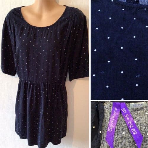 ⭐️SERAPHINE NAVY SPOTTY NURSING BLOUSE TOP SIZE 12