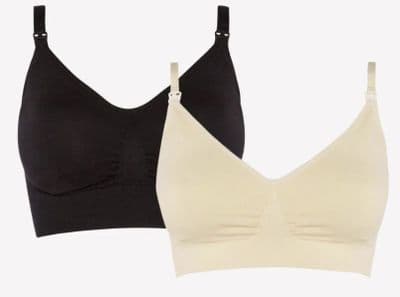 2 PACK DEBENHAMS SEAM FREE WIRELESS NURSING BRAS BNWT SIZE L 14/16