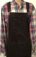 ASOS BLACK DENIM STRAIGHT LEG DUNGAREES SIZE 14