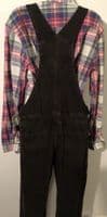 ASOS BLACK DENIM STRAIGHT LEG DUNGAREES SIZE 14