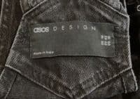 ASOS BLACK DENIM STRAIGHT LEG DUNGAREES SIZE 14