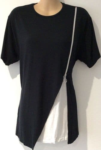 ASOS BLACK JERSEY ZIP DETAIL NURSING TOP SIZE 10