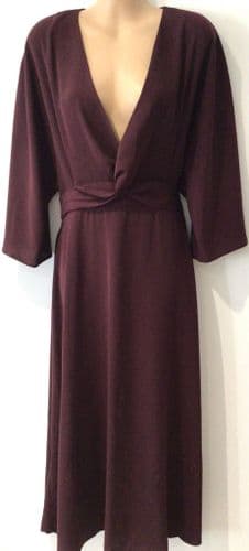 ASOS BURGUNDY WRAP MIDI OCCASION DRESS BNWT SIZE 12