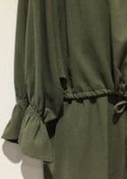 ASOS KHAKI MATERNITY & NURSING DRAWSTRING WAIST DRESS SIZE 12