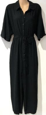 ASOS MATERNITY BLACK BUTTON COTTON JUMPSUIT SIZE 14