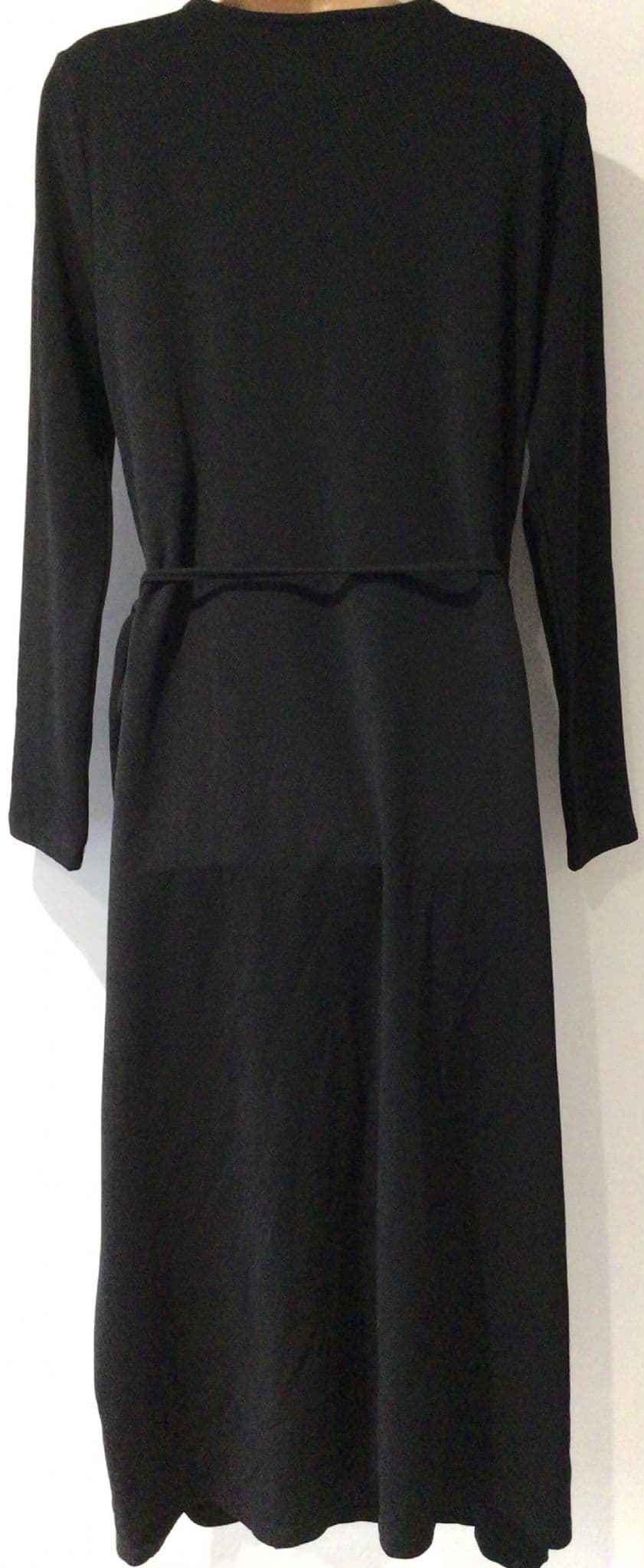 ASOS MATERNITY BLACK WRAP MIDI EMBROIDERED OCCASION DRESS SIZE 12
