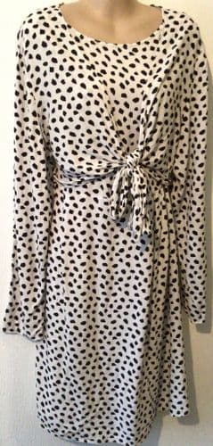 ASOS MATERNITY IVORY DALMATION SPOT TIE MIDI NURSING DRESS SIZE 16