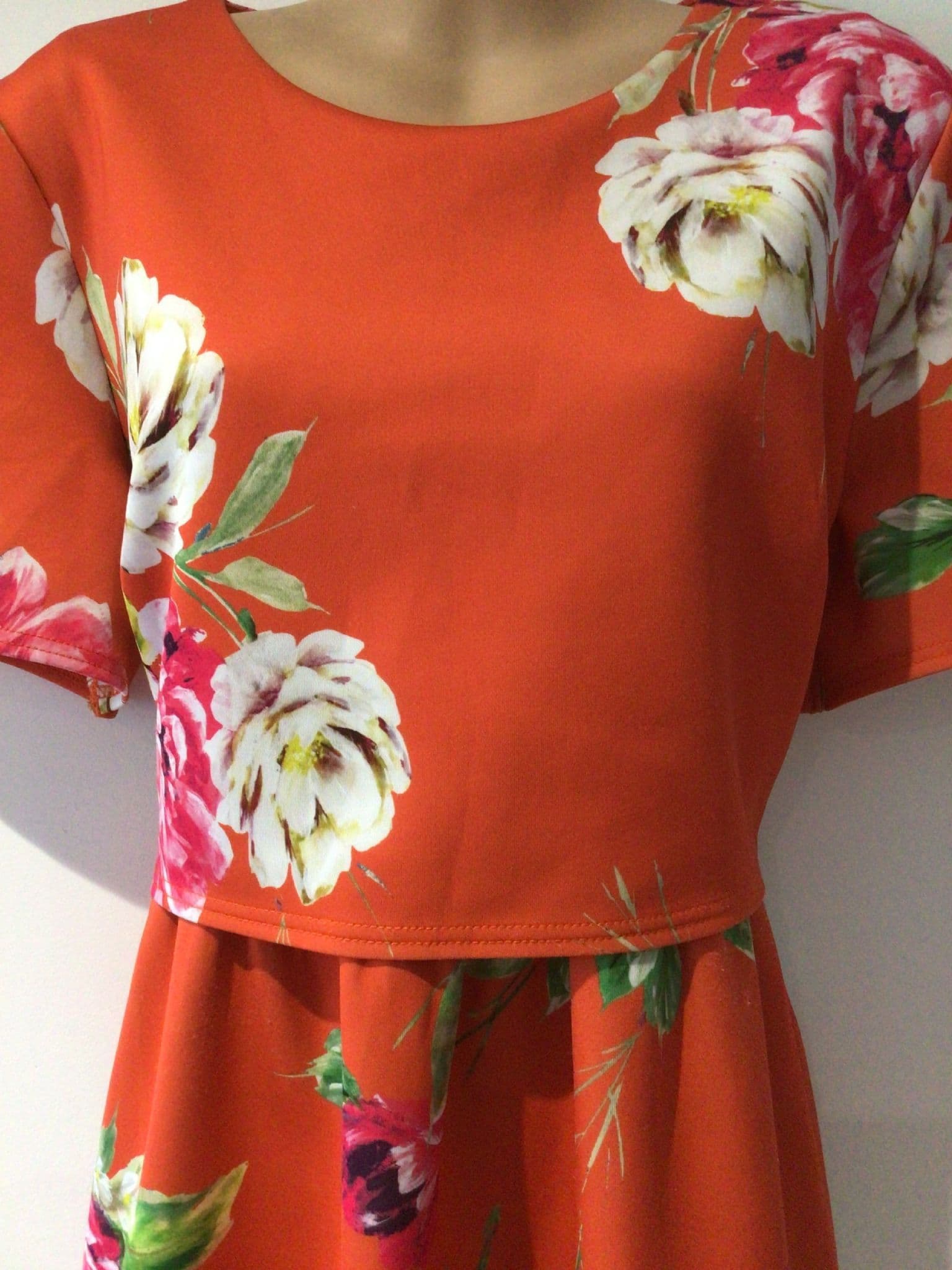 ASOS ORANGE FLORAL OCCASION NURSING MIDI DRESS SIZE 14