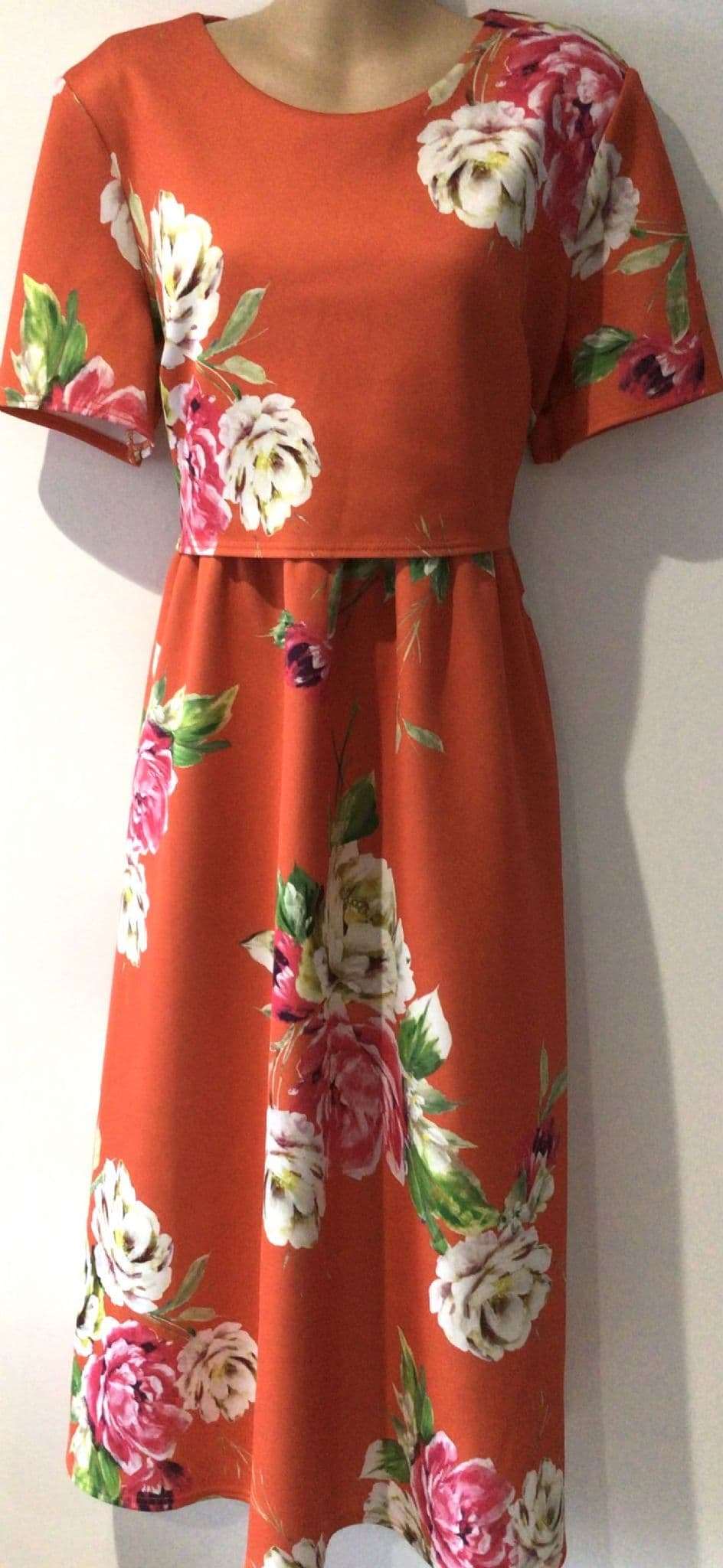 ASOS ORANGE FLORAL OCCASION NURSING MIDI DRESS SIZE 14