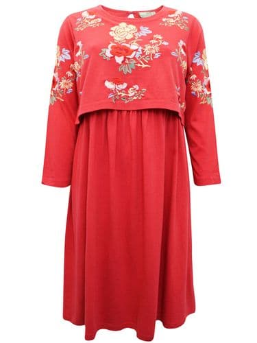 ASOS RED EMBROIDERED OCCASION NURSING DRESS NEW SIZES 6-20