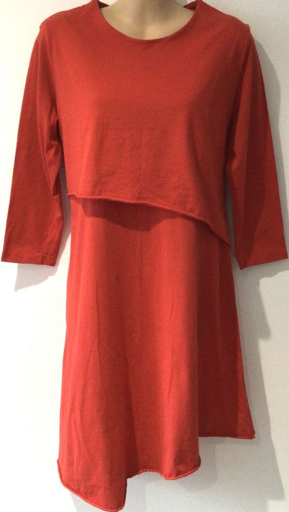 ASOS RED JERSEY ASSYMETRIC NURSING DRESS SIZE 10