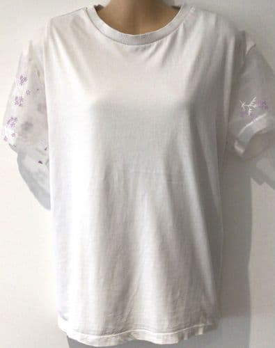 ASOS WHITE EMBROIDERED SLEEVES MATERNITY/ NURSING TOP SIZE 8