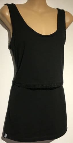 B SHIRT BLACK LACE TRIM FLAP NURSING VEST SIZE 12