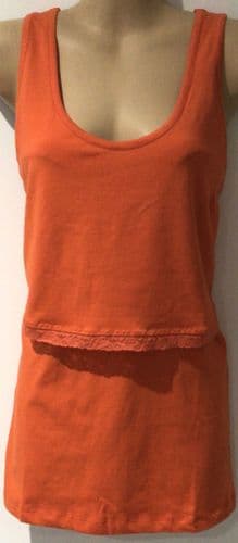 B SHIRT ORANGE LACE TRIM NURSING VEST TOP BNWT SIZE 14