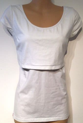 B SHIRT ORGANIC WHITE NURSING T-SHIRT TOP BNWT SIZE 20