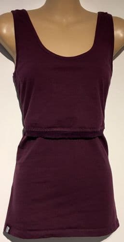 B SHIRT PLUM LACE EDGE NURSING VEST TOP SIZE 18
