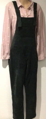 BANNED ALTERNATIVE DARK GREEN CORD DUNGAREES SIZE M 12/14