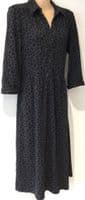 BILLIE & BLOSSOM BLUE/BLACK LEOPARD KNIT SHIRT MIDI DRESS SIZE 12