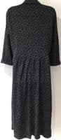 BILLIE & BLOSSOM BLUE/BLACK LEOPARD KNIT SHIRT MIDI DRESS SIZE 12
