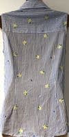 BODEN BLUE/WHITE STRIPE COTTON EMBROIDERED SLEEVELESS SHIRT SIZE 14R
