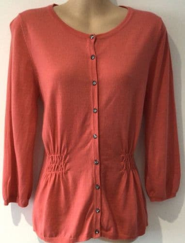 BODEN CORAL WOOL BUTTON CARDIGAN SIZE 12