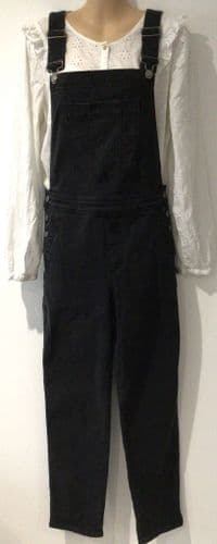 BODEN DENIM CHARCOAL DUNGAREES SIZE 12