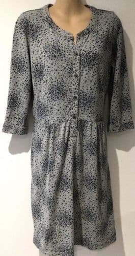 BODEN GREY STAR PRINT JERSEY DRESS WITH POCKETS SIZE 12R