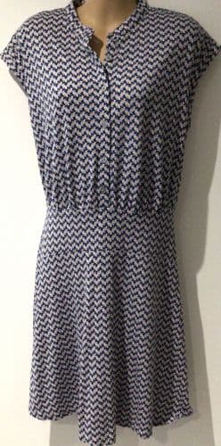 BODEN LILAC PRINT BUTTON CHEST JERSEY DRESS SIZE 12r